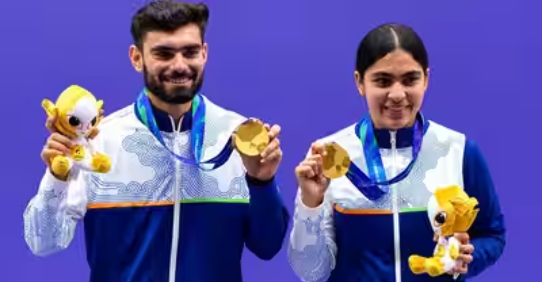 राष्ट्रीय खेल निशानेबाजी में भारत का स्वर्णिम प्रदर्शन: युवा जोड़ी ने जीता गोल्ड मेडल